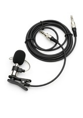 Lavalier microphone with cable isolated on white background