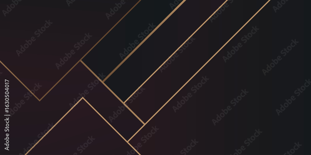 Poster abstract 3d black background with gold lines curved wavy sparkle. abstract 3d geometric pattern luxu