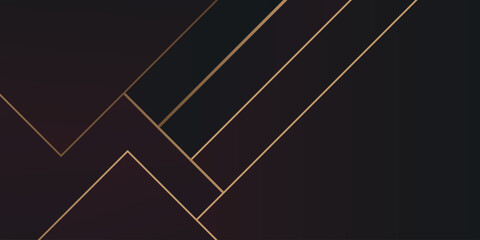 Abstract 3d black background with gold lines curved wavy sparkle. Abstract 3d geometric pattern luxury dark blue with gold shape background