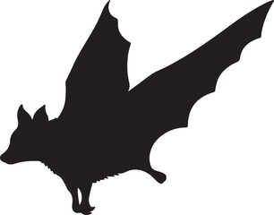 Large Flying Fox Solid Vector Silhouette