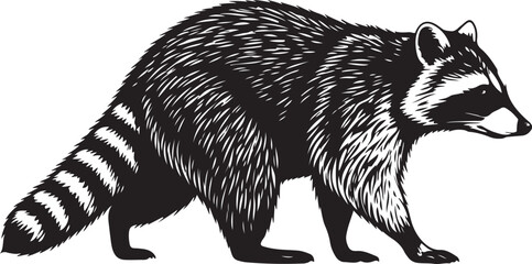 Northern Raccoon Solid Vector Silhouette