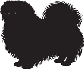 Pekingese Solid Vector Silhouette