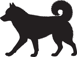 Siberian Husky Solid Vector Silhouette