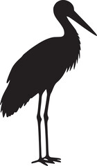 White Stork Solid Vector Silhouette