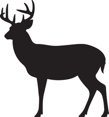 White-Tailed Deer Solid Vector Silhouette