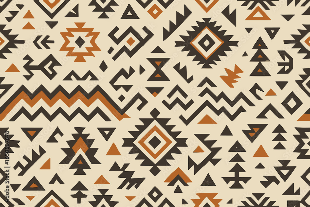 Aufkleber abstract geometric patterns with earthy tones and black accents suitable for various design applicat