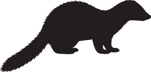 Yellow-Throated Marten Solid Vector Silhouette