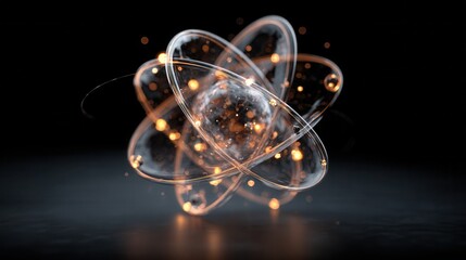 glowing atom abstract art design