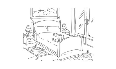 Cozy Bedroom Illustration