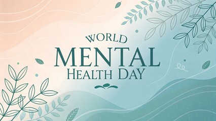 World Mental Health Day: An eye-catching, illustrative design captures the essence of World Mental Health Day, featuring stylized organic elements.