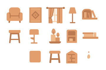 Stylish and modern home decor elements in warm tones for a cozy interior design