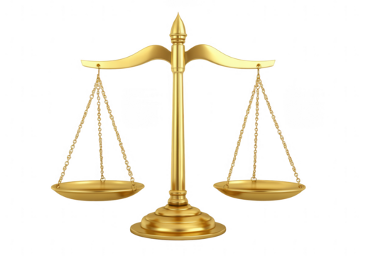 golden scales of justice, white background, png, transparent