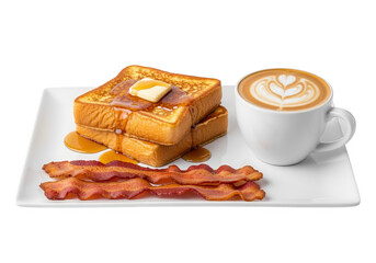 French Toast, Bacon and Latte: Perfect Breakfast