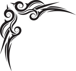 Tribal Tattoo Corner Ornament Vector

