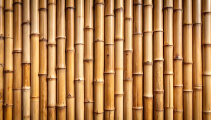 Naklejka premium Close-up of a light brown bamboo wall