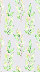 Fototapeta premium Delicate watercolor leaf pattern (1)