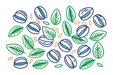 Beautiful and playful Pistacios with white background