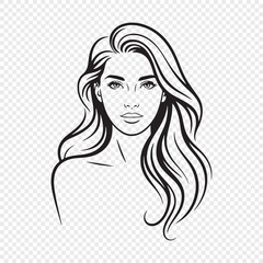 woman face silhouette line art vector