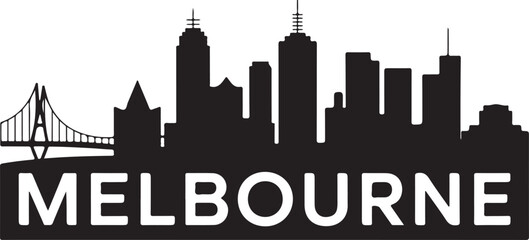 Fototapeta premium Melbourne City Skyline Silhouette