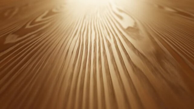 Detailed Close Up of Polished Brown Wood Texture Grain Pattern with Sunlight and Natural Warmth Abstract Wooden Surface Material Design Backdrop