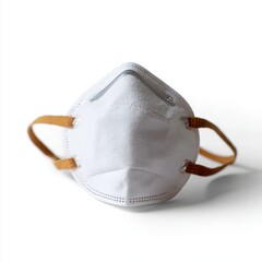 A simple white dust mask, isolated on a pure white background. Respiratory protection, DIY.