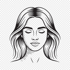 woman face icon vector