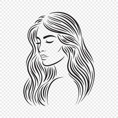 woman with long hair vector