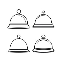 A set of service bell line art vector illustration