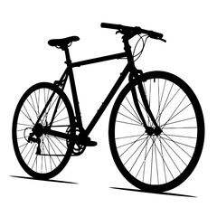 Obraz premium Silhouette of a bicycle with thin tires and a classic frame design style