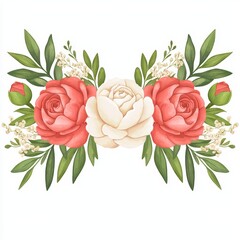 Beautiful Floral Arrangement with Roses and Greenery