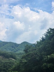 clouds over the mountains