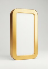 Vertical Gold Rounded Rectangle Frame with White Background