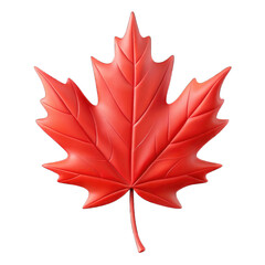Naklejka premium 3d red maple leaf isolated on transparent background