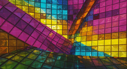 Abstract Colorful Glass Architecture Design