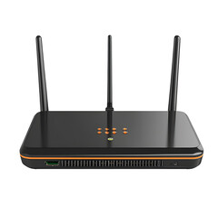 Fototapeta premium Wireless router with dual antennas and LED indica