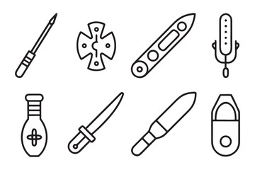 Set of tools and stationery for drawing and work in vector illustration