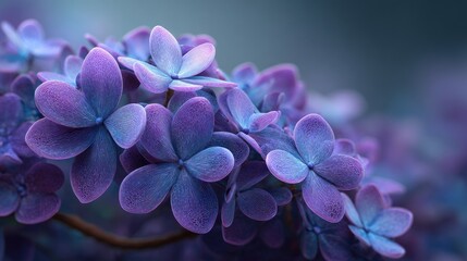 Close-up view of vibrant purple flowers.