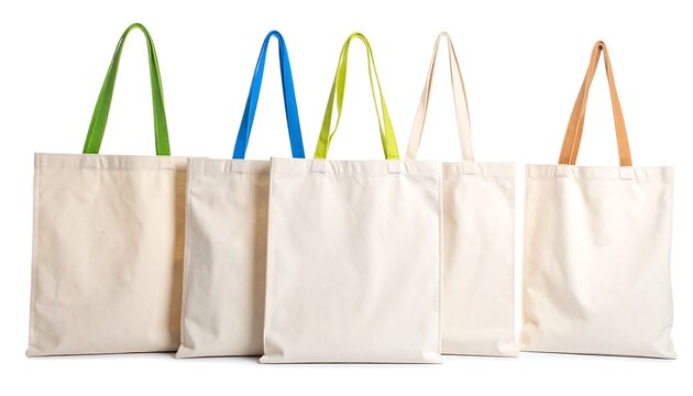 Blank canvas tote bags in various colors - Powered by Adobe