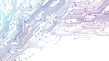 Abstract Circuit Board Design with Blue and Purple Hues Representing Modern Technology and Digital Connectivity for Data Processing and Innovation