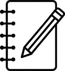 Spiral Notebook with pencil icon