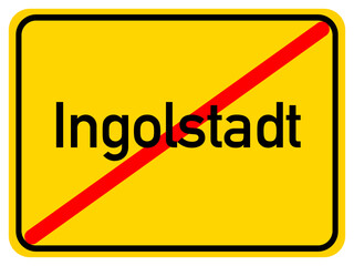 Illustration of a city exit sign for the city of Ingolstadt