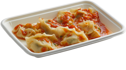 Nepalese Traditional Dish Momo. Authentic Cuisine in Nepal momo over a rustic wooden background.
Steam-cooked momos with sauce.