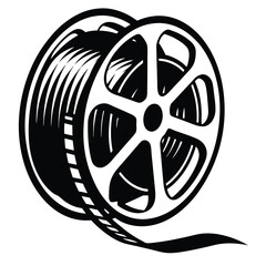 Retro Cinematic Film Reel with Filmstrip