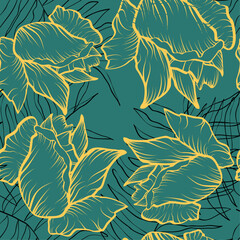 Colorful roses in trendy style. Abstract floral background. Modern design template for decoration design. Beautiful floral background.