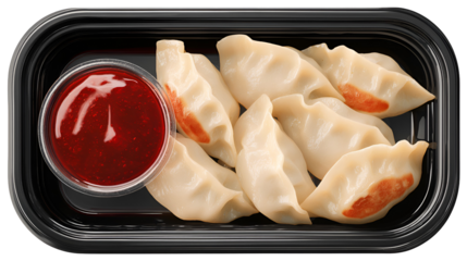Nepalese Traditional Dish Momo. Authentic Cuisine in Nepal momo over a rustic wooden background.
Steam-cooked momos with sauce.
