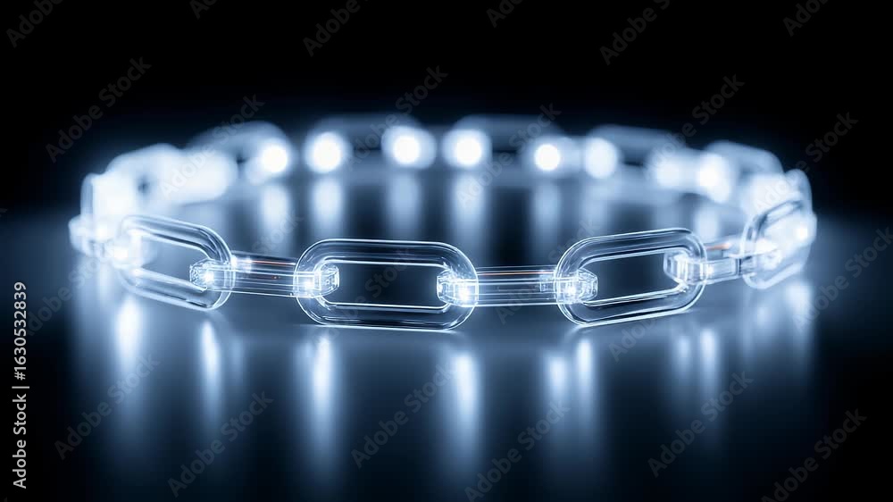 Poster technological transparent chain looping display