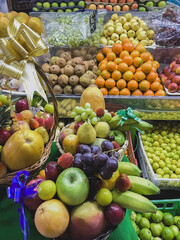 Front view of a fruit and vegetable market.