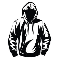 Fototapeta premium Minimalist Hoodie Silhouette Vector Illustration
