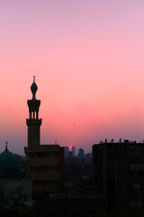 sunset over the city of Cairo