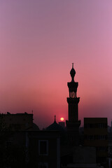 sunset over the city of Cairo